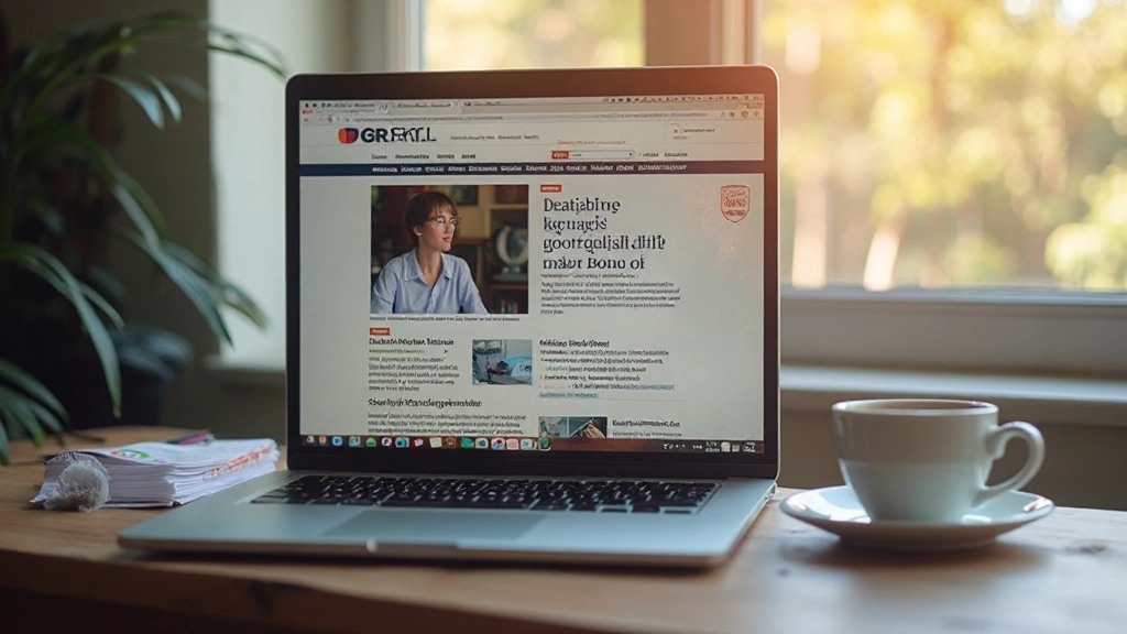 Nederlandse nieuwswebsite open op laptop scherm met koffiekopje ernaast op bureau