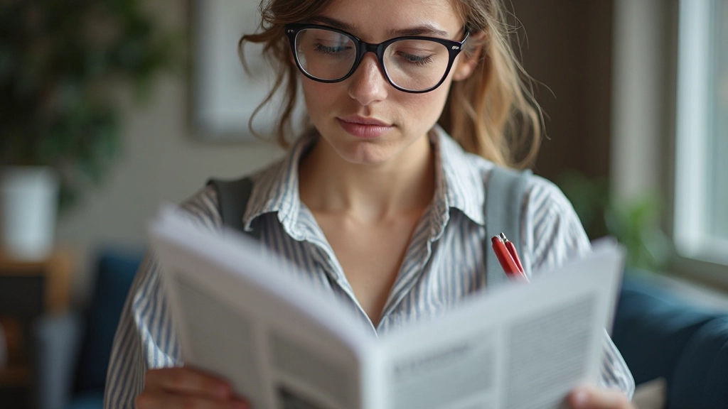 Persoon leest Nederlands krantenartikel met rode pen voor markeren van belangrijke woorden